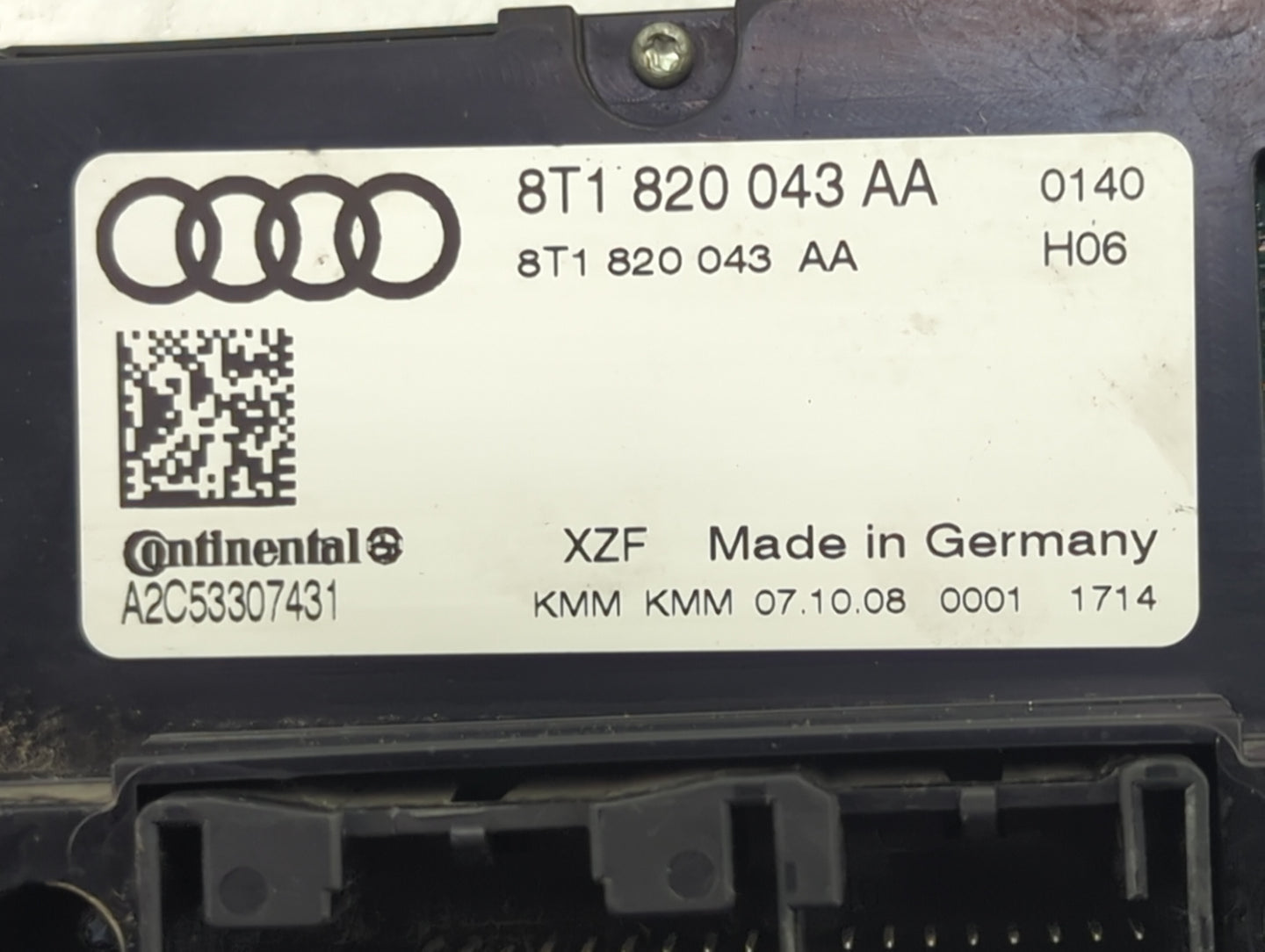 2009-2012 Audi A4 Climate Control Module Temperature AC/Heater Replacement P/N:8T1820043AA A2C53307431 Fits OEM Used Auto Pa