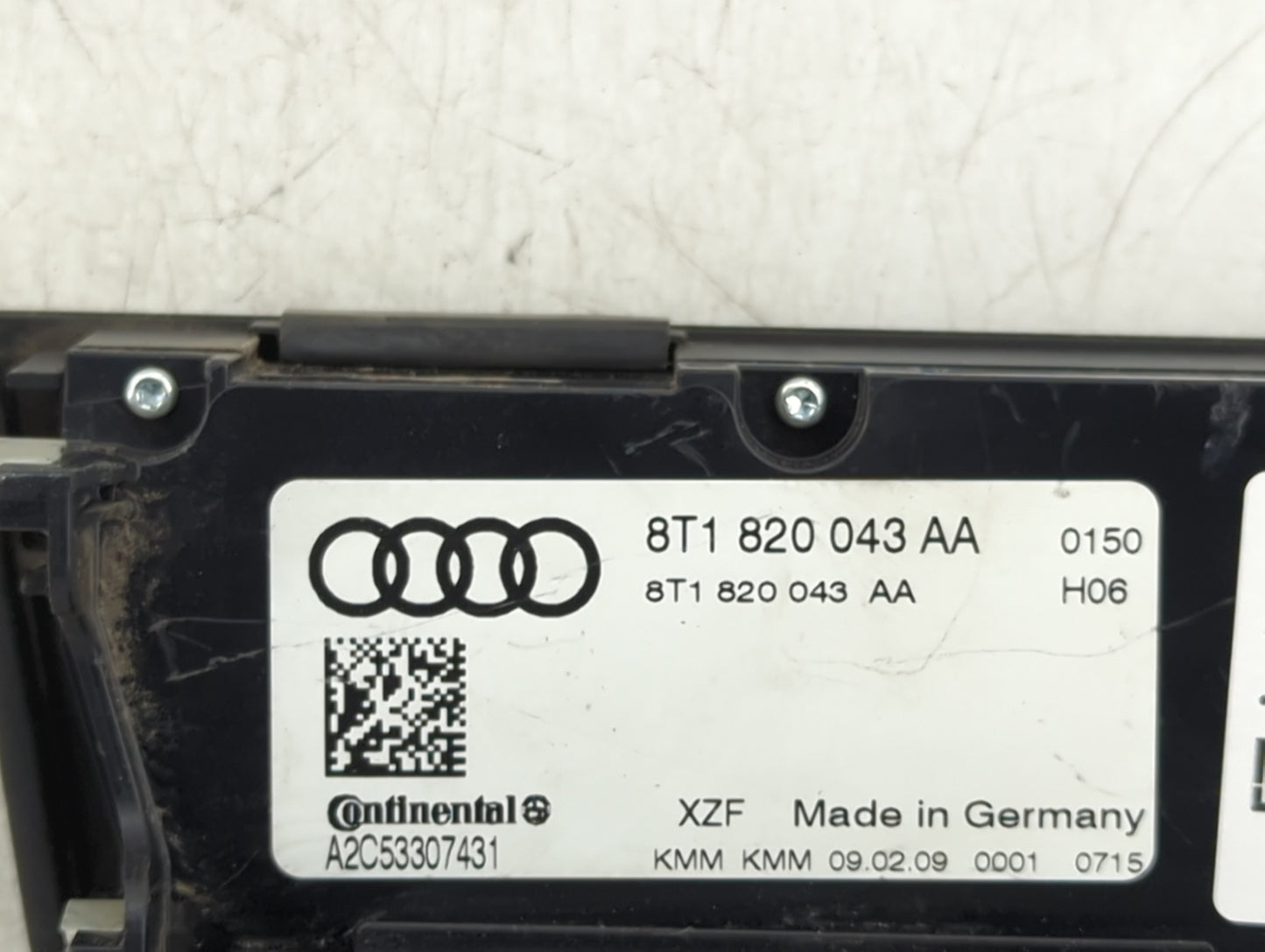 2009-2012 Audi A4 Climate Control Module Temperature AC/Heater Replacement P/N:8T1820043AA A2C53307431 Fits OEM Used Auto Pa
