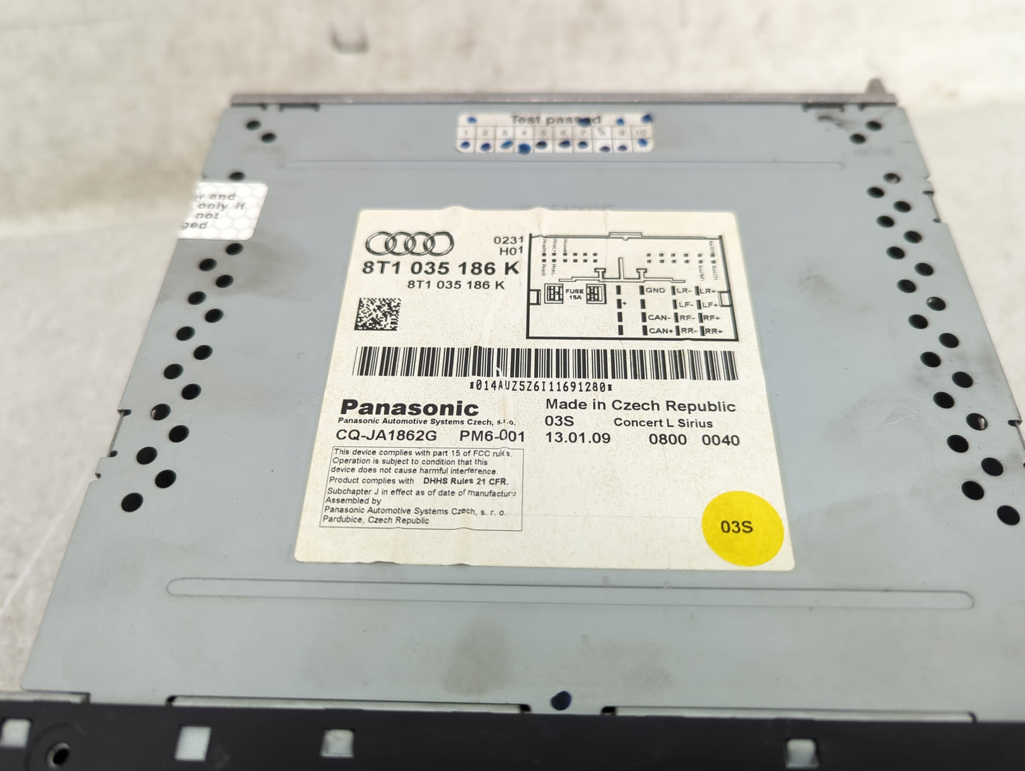 2009 Audi A4 Radio AM FM Cd Player Receiver Replacement P/N:8T1035186K CQ-JA1862G Fits OEM Used Auto Parts - Oemusedautopart
