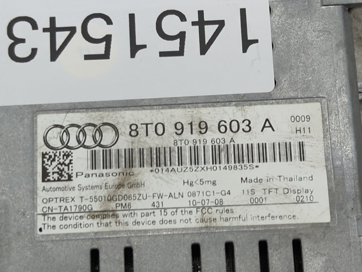 2009-2016 Audi A4 Information Display Screen - Oemusedautoparts1.com