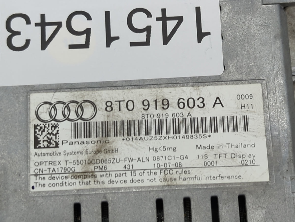 2009-2016 Audi A4 Information Radio Display Screen 1451543 - Oemusedautoparts1.com