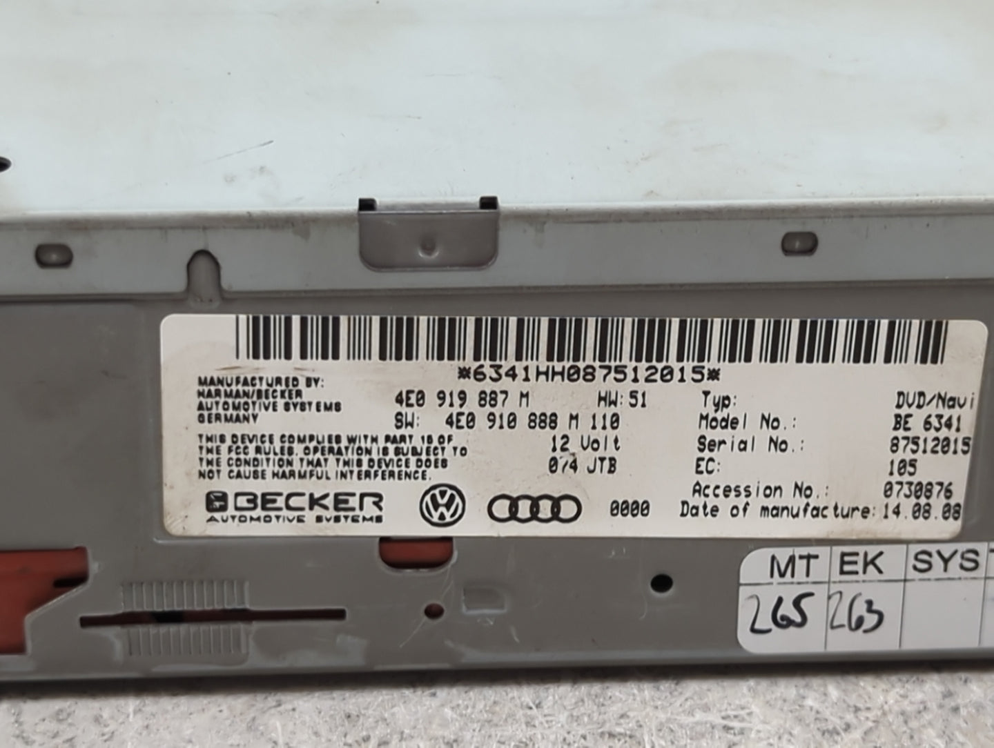 2009 Audi A4 Information-gps-tv Control Module - Oemusedautoparts1.com