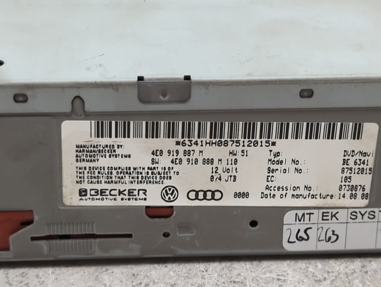 2009 Audi A4 Information-gps-tv Control Module - Oemusedautoparts1.com