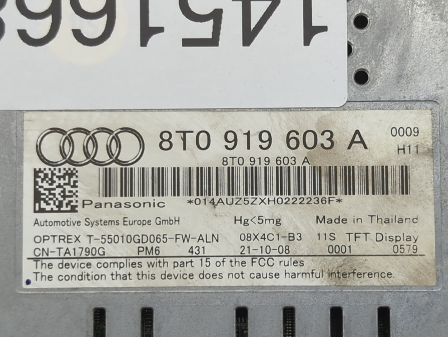 2009-2016 Audi A4 Information Display Screen - Oemusedautoparts1.com