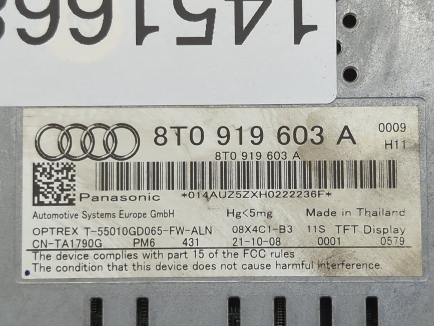 2009-2016 Audi A4 Information Display Screen - Oemusedautoparts1.com