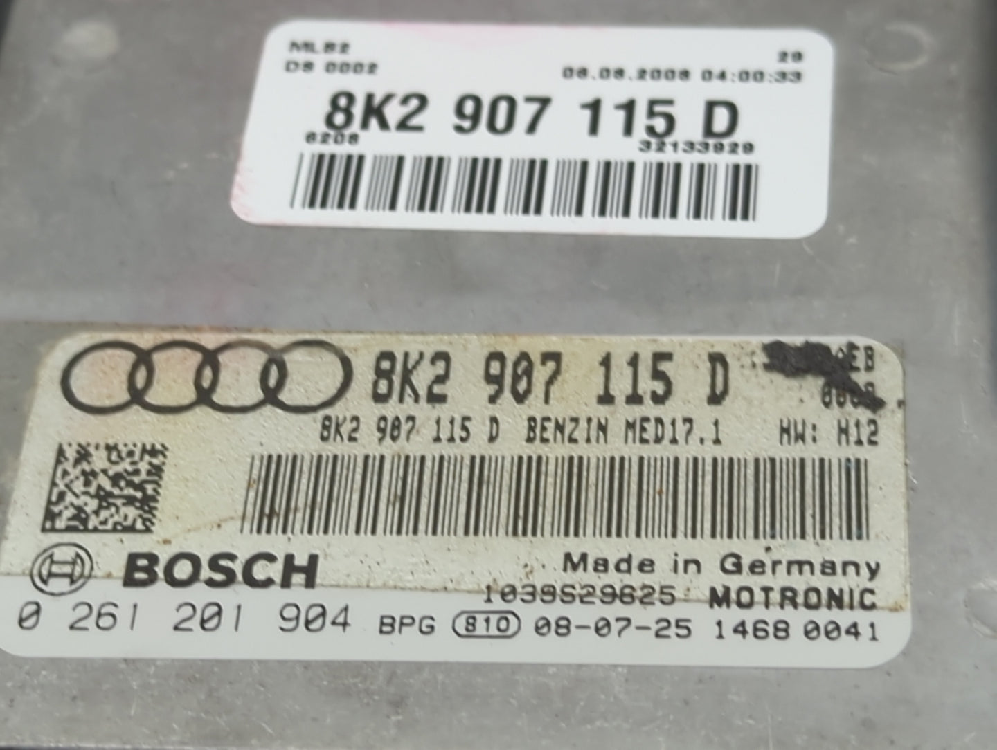 2009 Audi A4 PCM Engine Control Computer ECU ECM PCU OEM P/N:8K2907115D 0261201904, 1039S29625 Fits OEM Used Auto Parts - Oe
