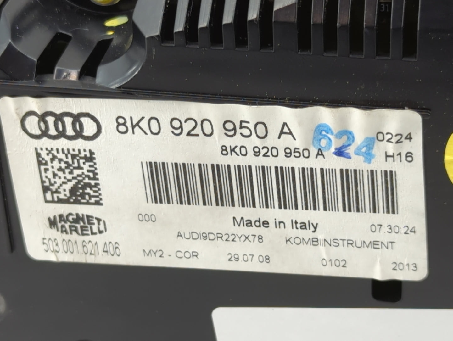 2009 Audi A4 Instrument Cluster Speedometer Gauges P/N:8K0 920 950 A Miles: Fits OEM Used Auto Parts - Oemusedautoparts1.com