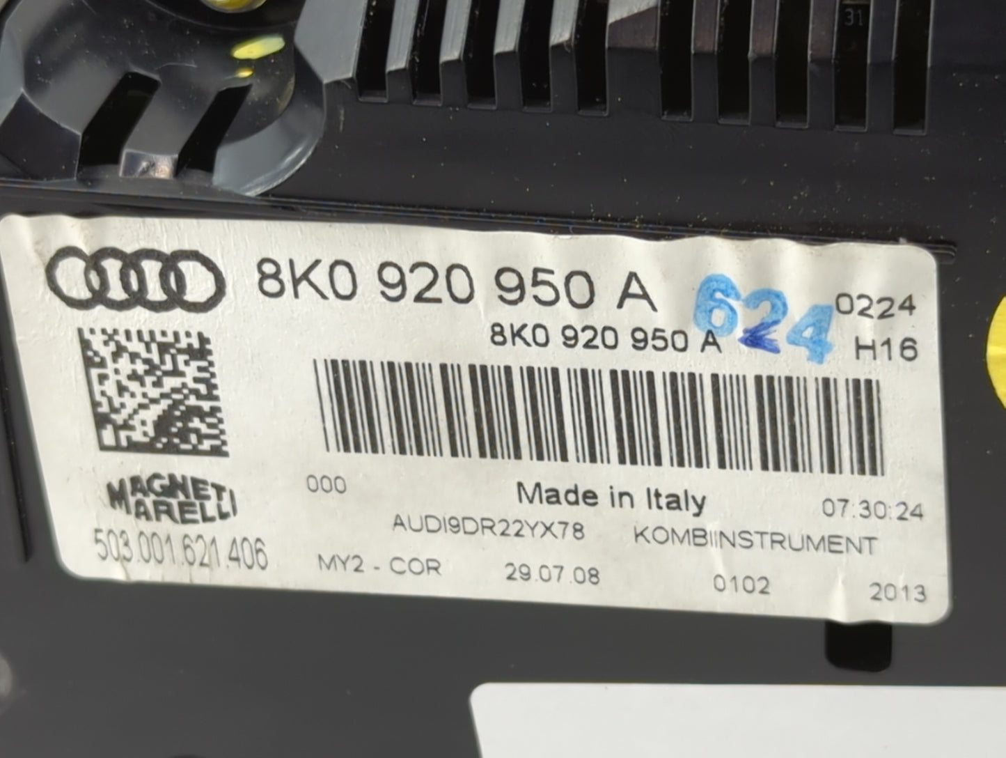 2009 Audi A4 Instrument Cluster Speedometer Gauges P/N:8K0 920 950 A Miles: Fits OEM Used Auto Parts - Oemusedautoparts1.com