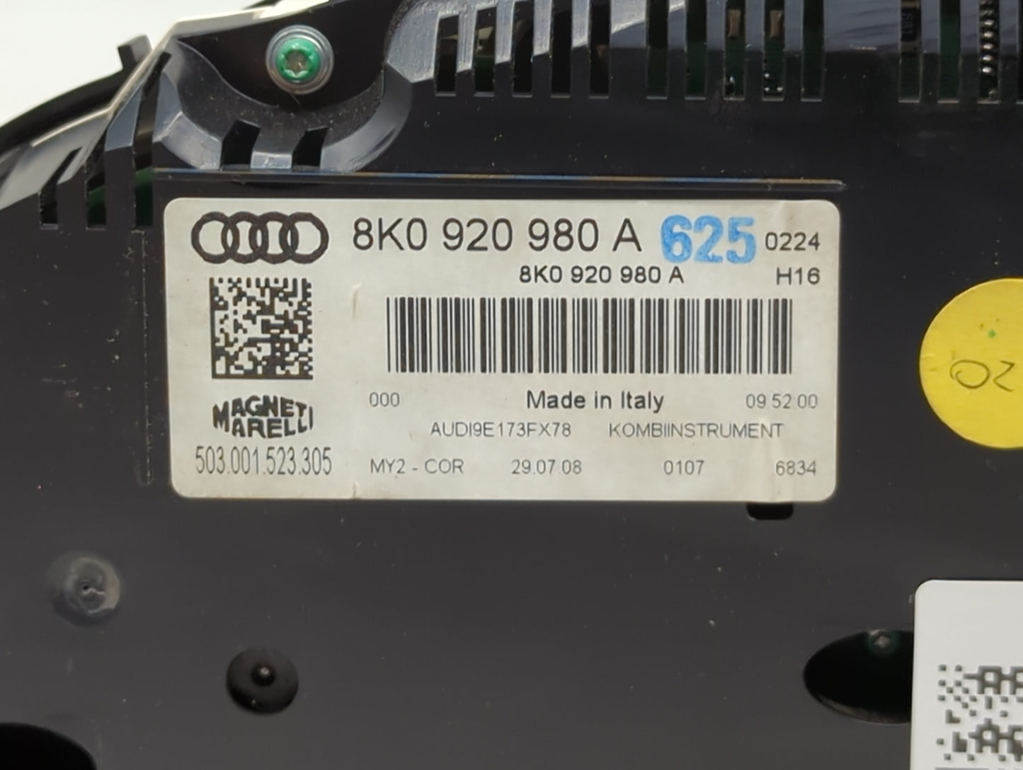 2009 Audi A4 Instrument Cluster Speedometer Gauges P/N:8K0920980A 503001523305 Miles:117K Fits OEM Used Auto Parts - Oemused