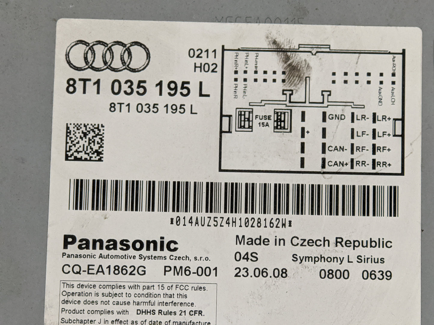 2009 Audi A4 Radio AM FM Cd Player Receiver Replacement P/N:8T1035195L CQ-EA1862G Fits OEM Used Auto Parts - Oemusedautopart