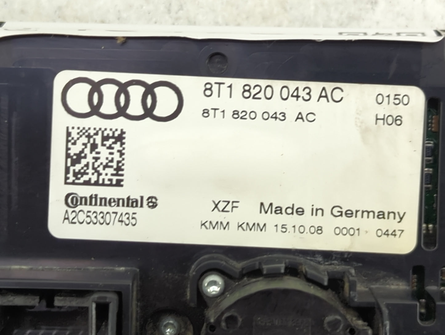 2009-2012 Audi A4 Climate Control Module Temperature AC/Heater Replacement P/N:8T1820043AC A2C53307435 Fits OEM Used Auto Pa
