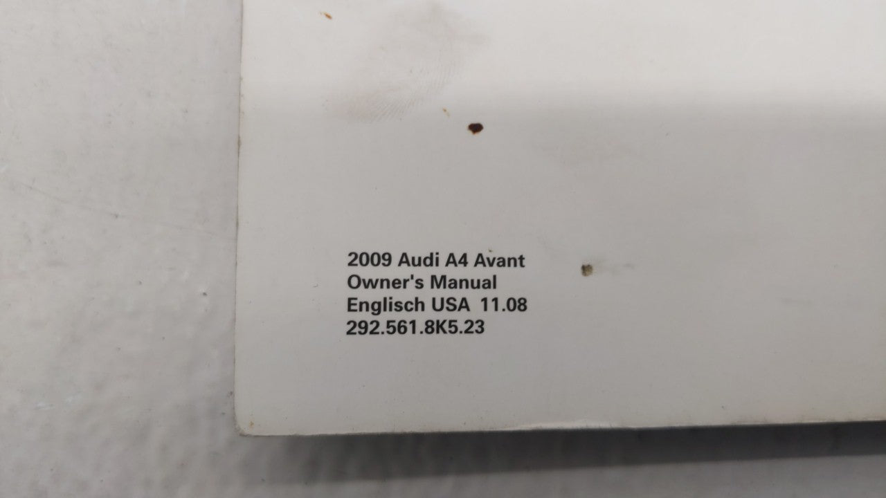 2009 Audi A4 Owners Manual Book Guide OEM Used Auto Parts - Oemusedautoparts1.com