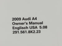 2009 Audi A4 Owners Manual Book Guide OEM Used Auto Parts - Oemusedautoparts1.com