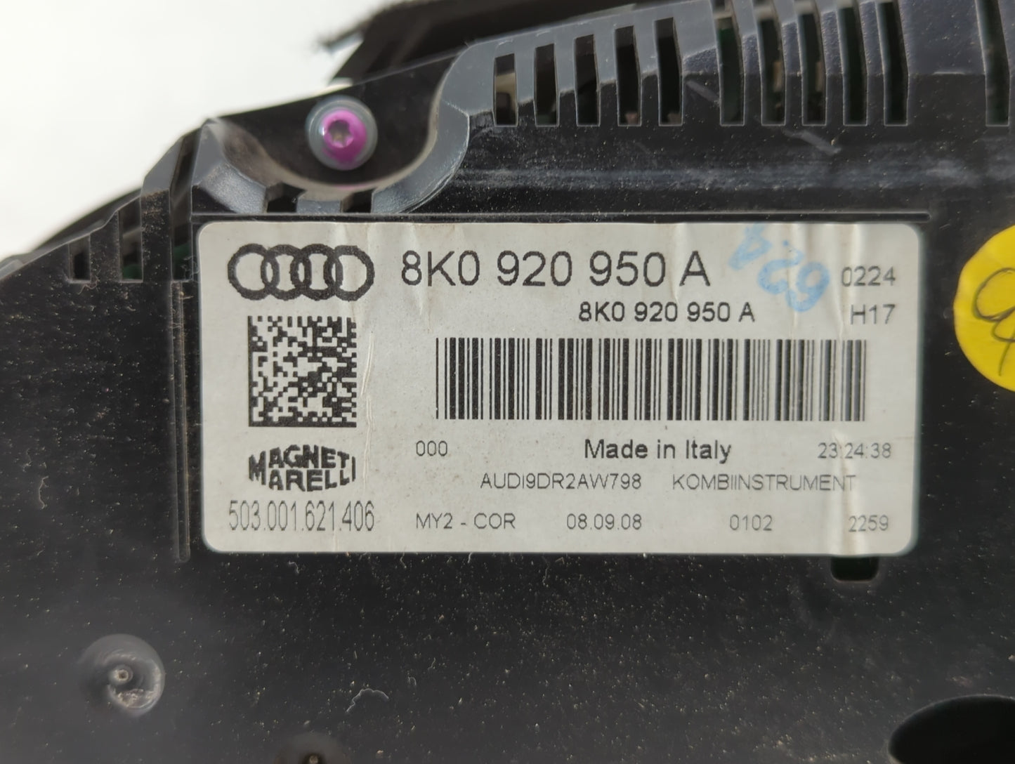 2009 Audi A4 Instrument Cluster Speedometer Gauges P/N:8K0 920 950 A 8K0920950A Fits OEM Used Auto Parts - Oemusedautoparts1