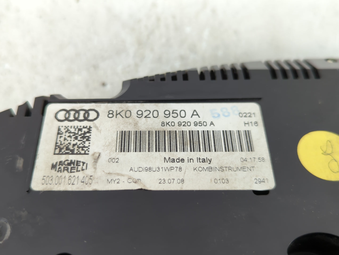 2009 Audi A4 Instrument Cluster Speedometer Gauges P/N:8K0 920 950 A 8K0920950A Fits OEM Used Auto Parts - Oemusedautoparts1