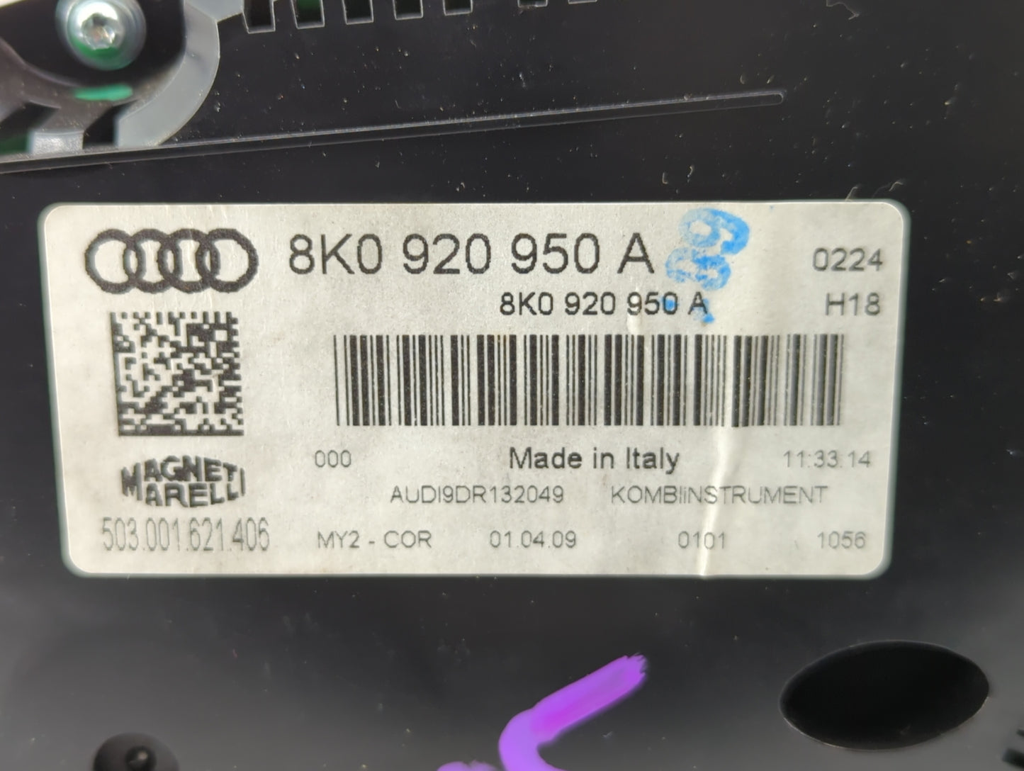 2009 Audi A4 Instrument Cluster Speedometer Gauges P/N:8K0 920 950 A 8K0920950A Fits OEM Used Auto Parts - Oemusedautoparts1