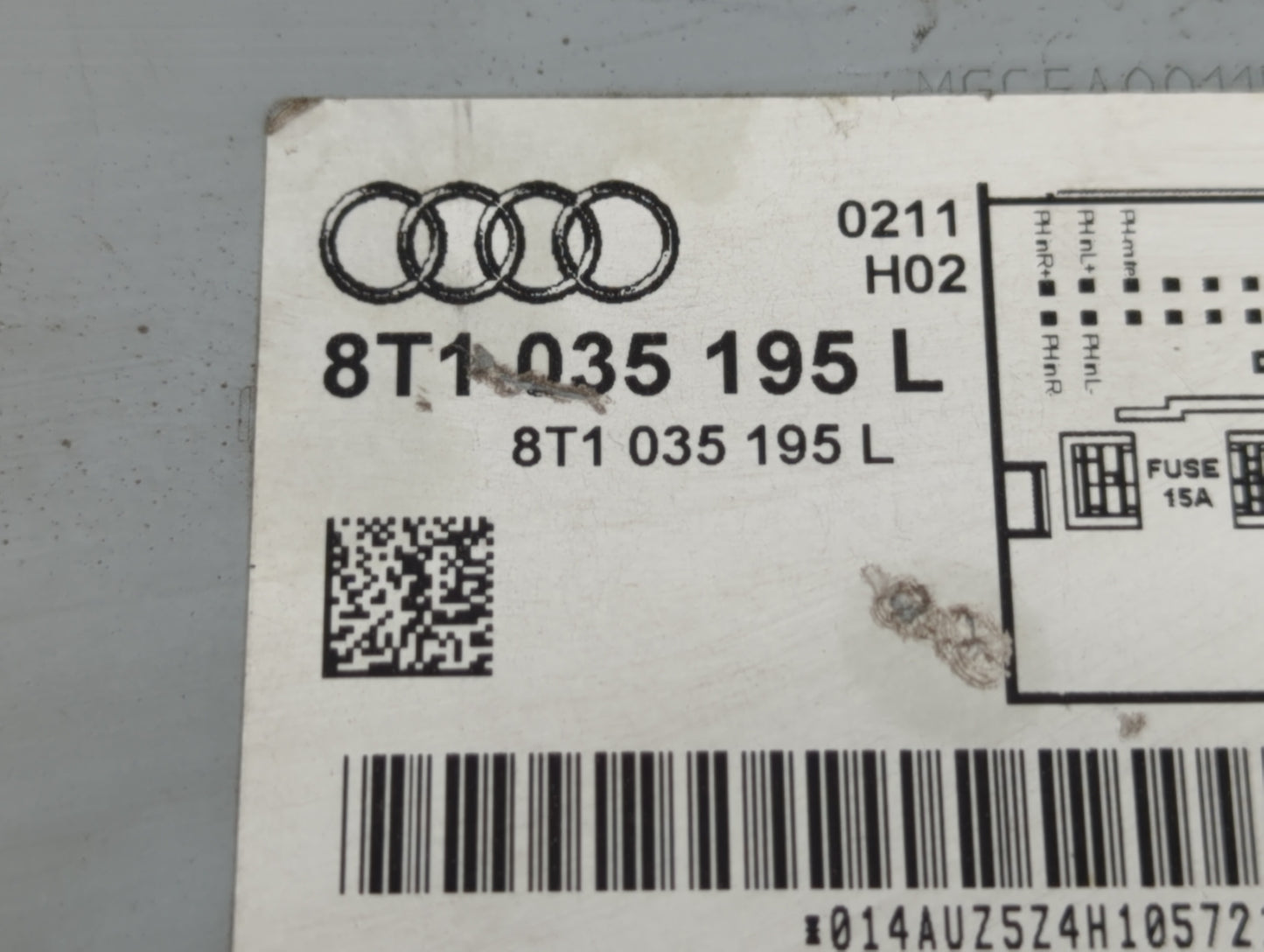 2009 Audi A4 Radio AM FM Cd Player Receiver Replacement P/N:8T1 035 195 L Fits OEM Used Auto Parts - Oemusedautoparts1.com