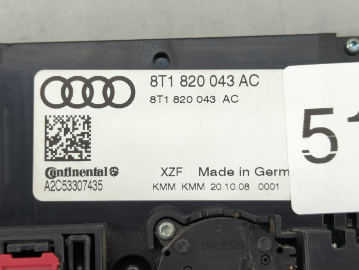 2009-2012 Audi A4 Climate Control Module Temperature AC/Heater Replacement P/N:8T1 820 043 AC Fits OEM Used Auto Parts - Oem