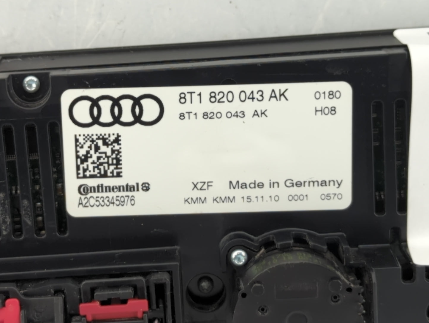 2009-2012 Audi A4 Climate Control Module Temperature AC/Heater Replacement P/N:8T1 820 043 AK Fits OEM Used Auto Parts - Oem