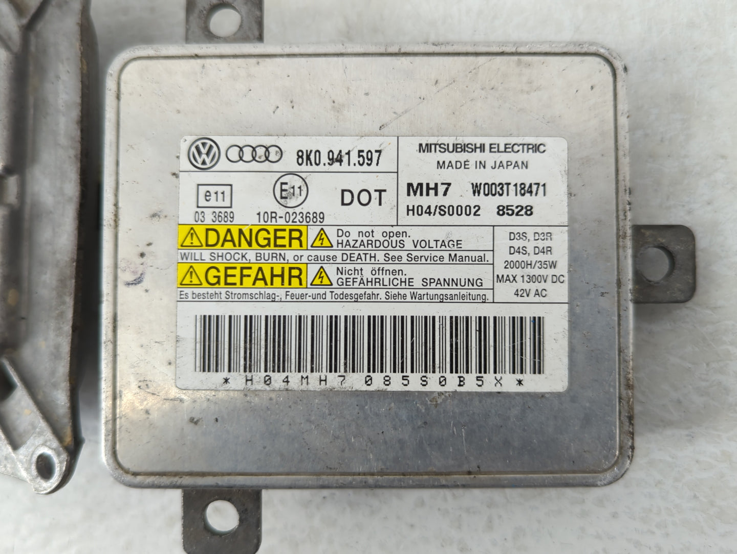 2004-2009 Audi A4 Headlight Ballast Head Light Silver Steel Metallic - Oemusedautoparts1.com