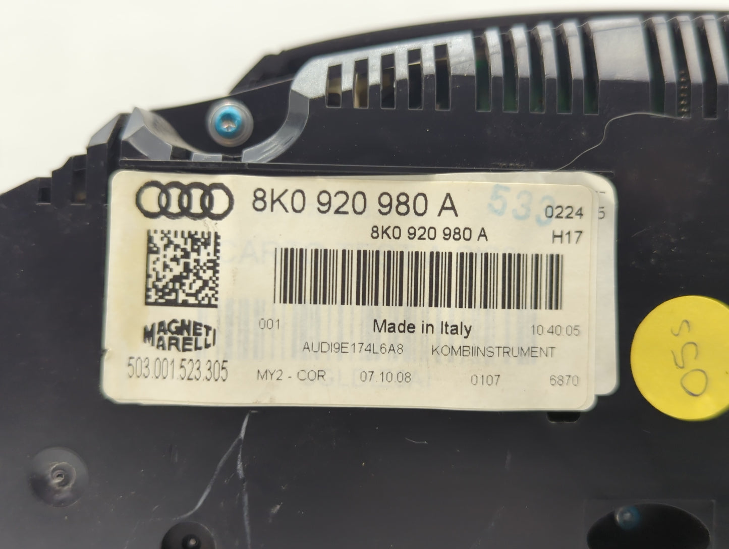 2009 Audi A4 Instrument Cluster Speedometer Gauges P/N:8K0 920 980 A Fits OEM Used Auto Parts - Oemusedautoparts1.com