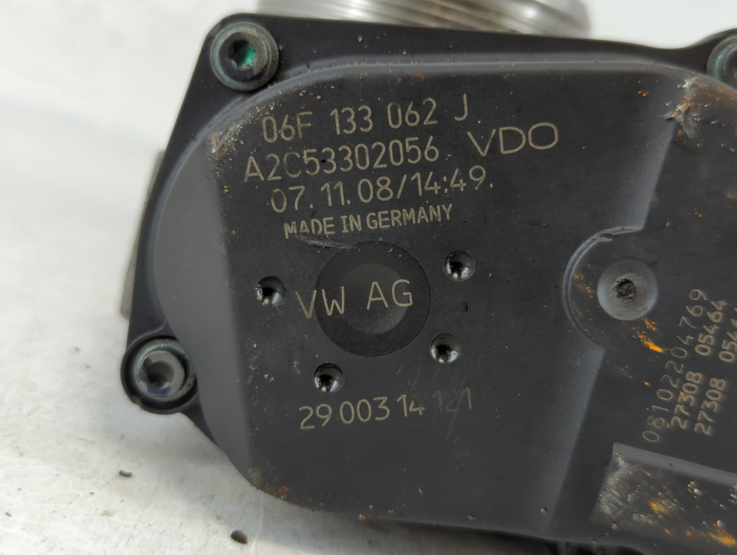 2005-2016 Audi A4 Throttle Body P/N:06F 133 062 J Fits OEM Used Auto Parts - Oemusedautoparts1.com