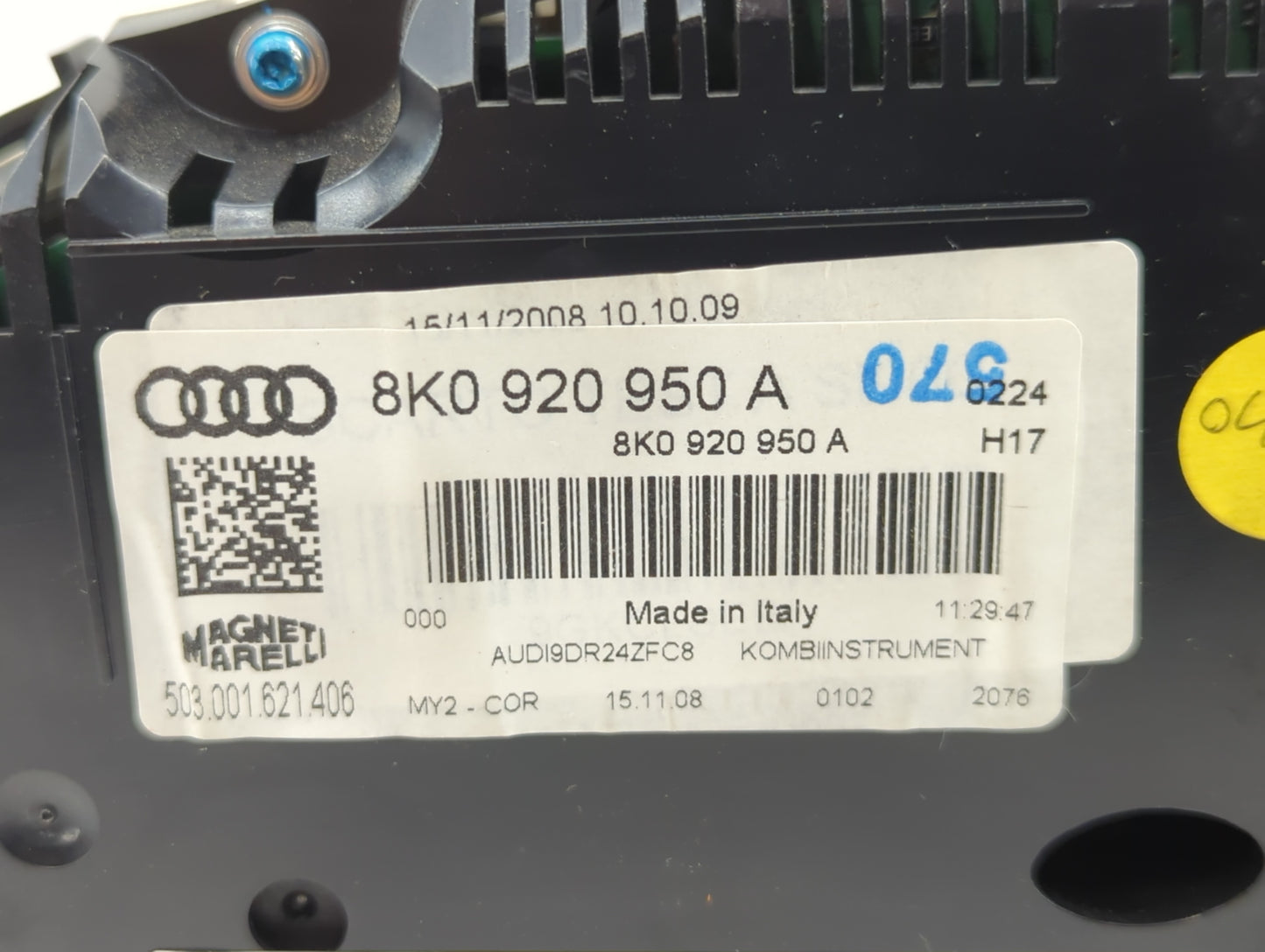 2009 Audi A4 Instrument Cluster Speedometer Gauges P/N:8K0 920 950 A Fits OEM Used Auto Parts - Oemusedautoparts1.com
