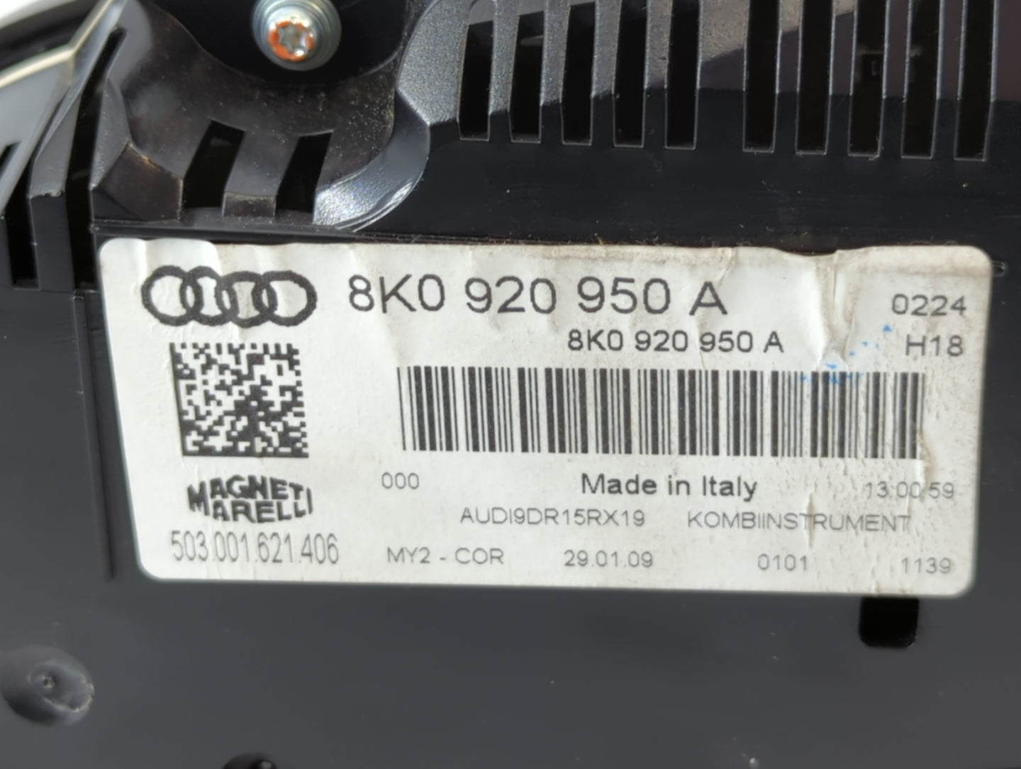 2009 Audi A4 Instrument Cluster Speedometer Gauges P/N:8K0 920 950 A Fits OEM Used Auto Parts - Oemusedautoparts1.com