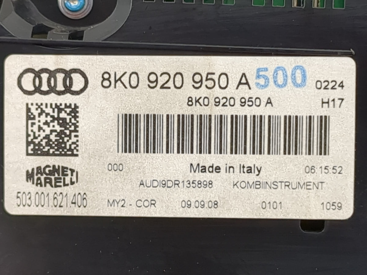 2009 Audi A4 Quattro Instrument Cluster Speedometer Gauges P/N:8K0920950A Miles:169K Fits OEM Used Auto Parts - Oemusedautop