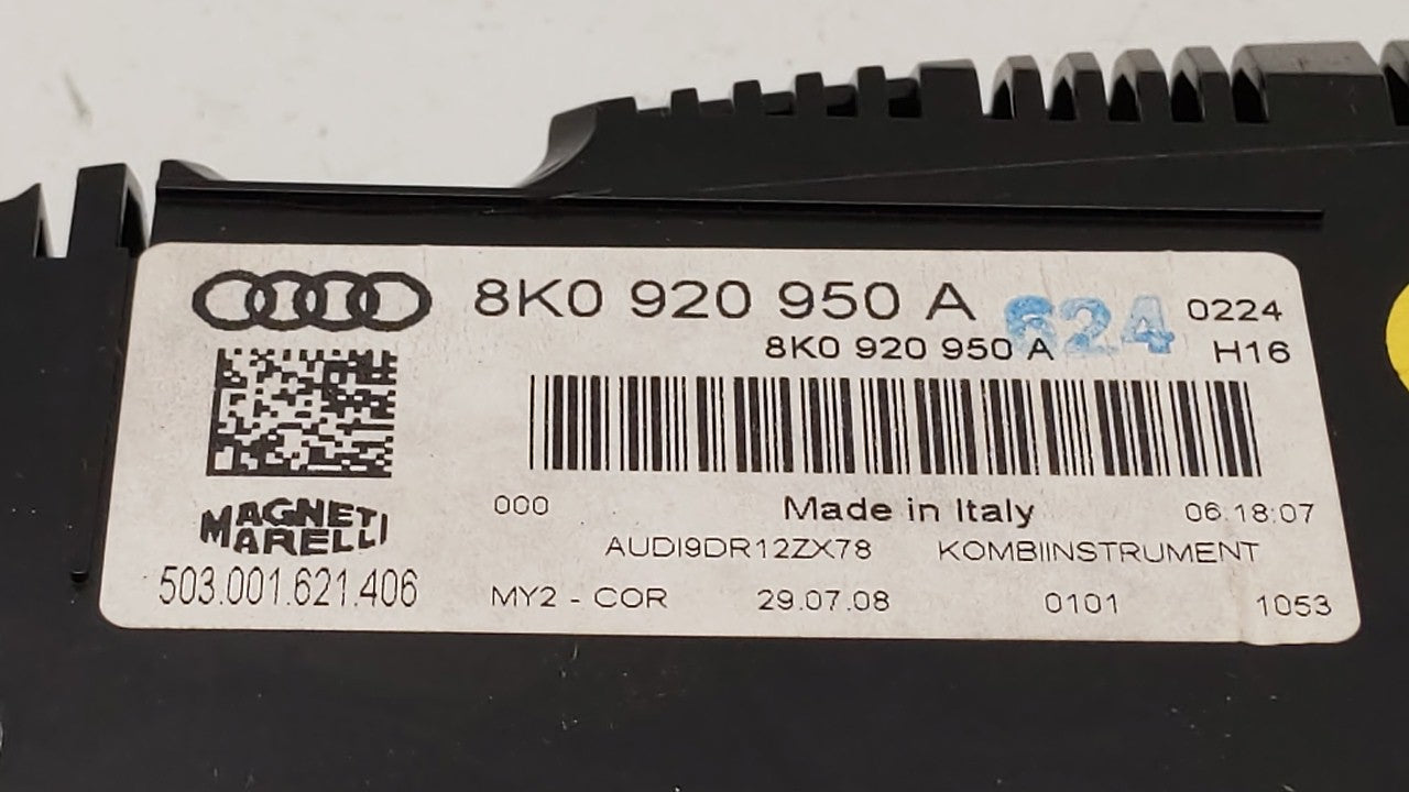 2009 Audi A4 Quattro Instrument Cluster Speedometer Gauges P/N:8K0 920 950 A 8K0920950A Fits OEM Used Auto Parts - Oemusedau