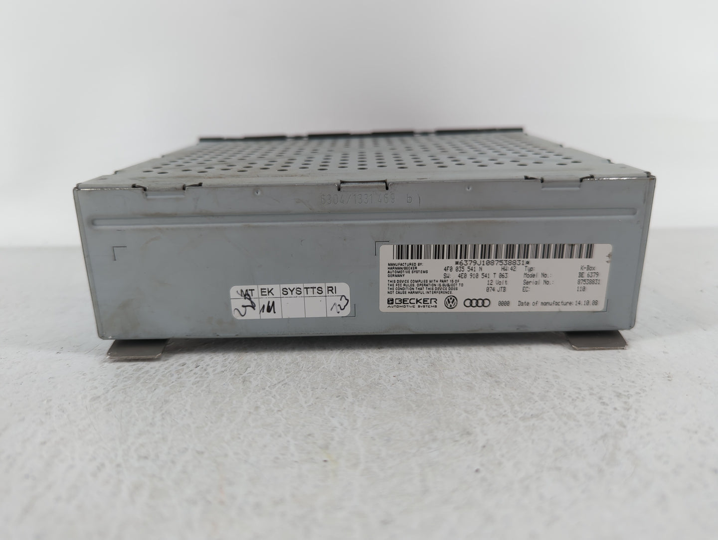 2005-2009 Audi A6 Radio AM FM Cd Player Receiver Replacement P/N:4F0 035 541 N Fits Fits 2005 2006 2007 2008 2009 OEM Used A