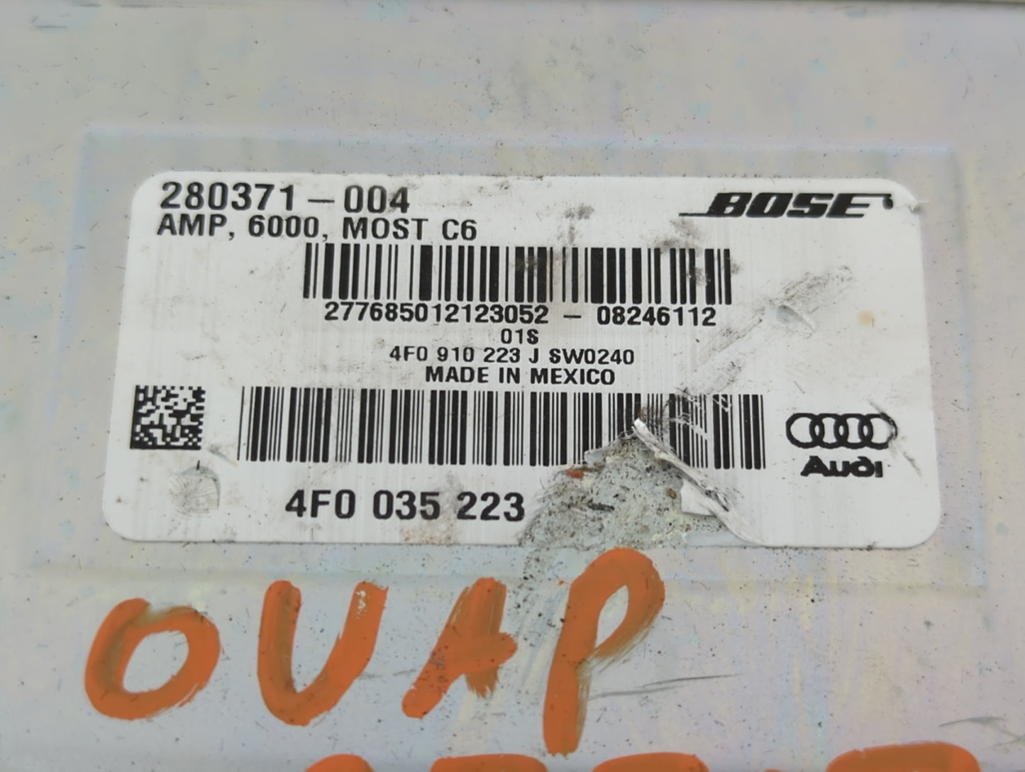 2007-2013 Audi A6 Radio AM FM Cd Player Receiver Replacement P/N:280371-004 4F0 035 223 A Fits OEM Used Auto Parts - Oemused