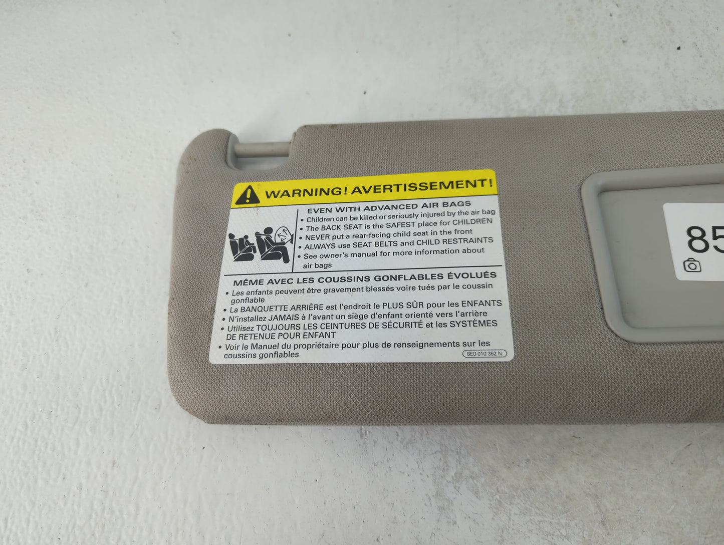 2005-2011 Audi A6 Sun Visor Shade Replacement Driver Left Mirror Fits Fits 2005 2006 2007 2008 2009 2010 2011 OEM Used Auto 