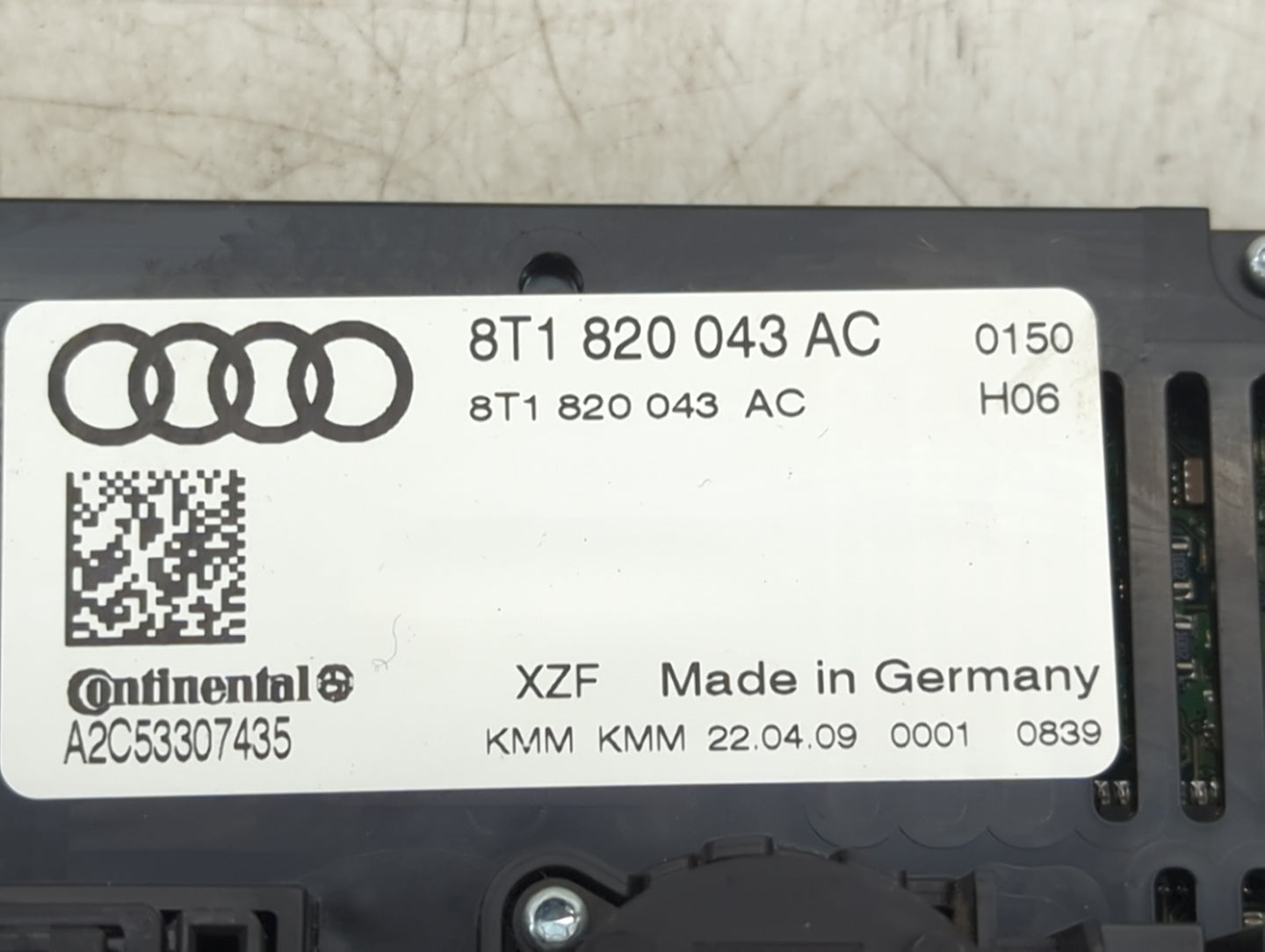2009-2012 Audi Q5 Climate Control Module Temperature AC/Heater Replacement P/N:8T1820043AC A2C53307435 Fits OEM Used Auto Pa