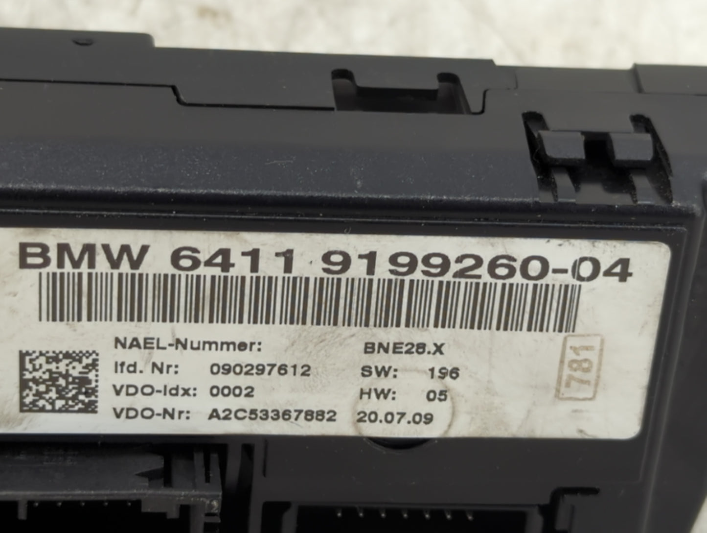 2008-2009 Bmw 128i Climate Control Module Temperature AC/Heater Replacement P/N:9199260-04 Fits Fits 2007 2008 2009 OEM Used