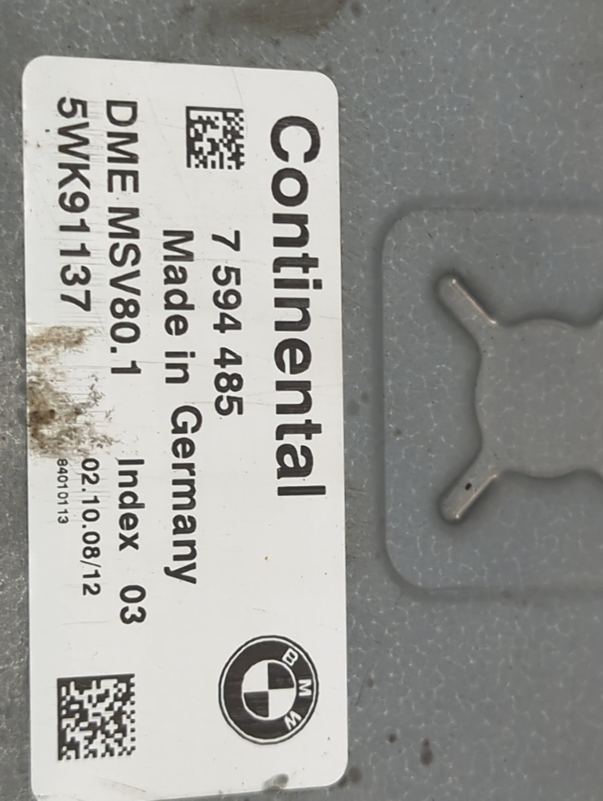 2009 Bmw 328 PCM Engine Control Computer ECU ECM PCU OEM P/N:7594485 DME MSV80.1, 5WK91137 OEM Used Auto Parts - Oemusedauto