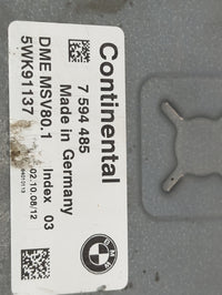 2009 Bmw 328 PCM Engine Control Computer ECU ECM PCU OEM P/N:7594485 DME MSV80.1, 5WK91137 OEM Used Auto Parts - Oemusedauto