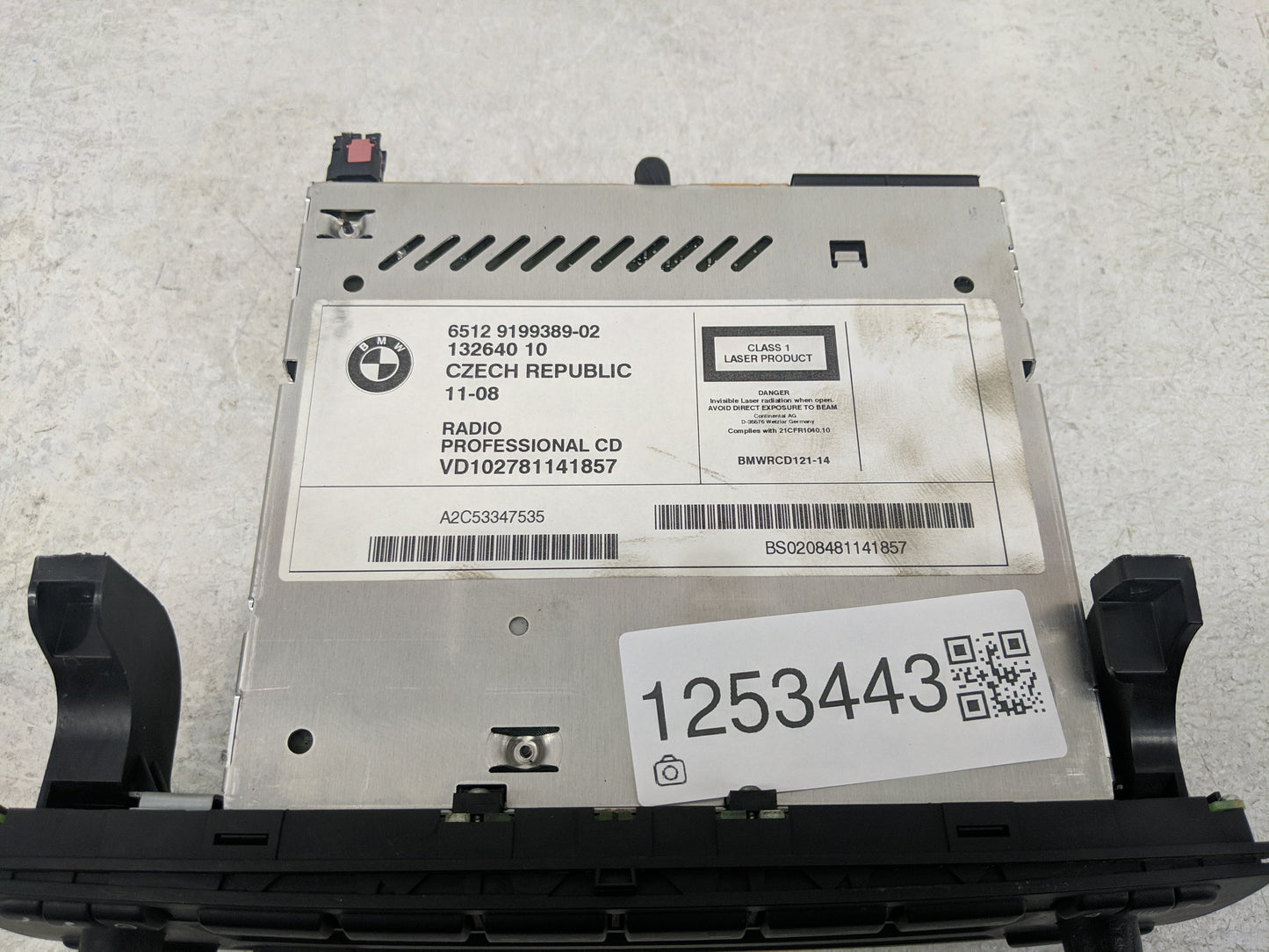 2009 Bmw 328xi Radio AM FM Cd Player Receiver Replacement P/N:6512 9199389-02 Fits Fits 2008 OEM Used Auto Parts - Oemusedau