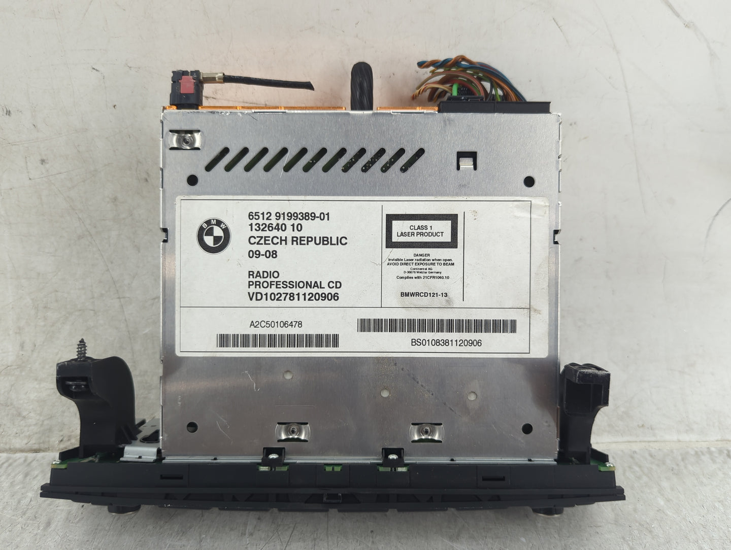 2009 Bmw 328xi Radio AM FM Cd Player Receiver Replacement P/N:65129199389-01 9199389-01, A2C50106478 Fits Fits 2008 OEM Used