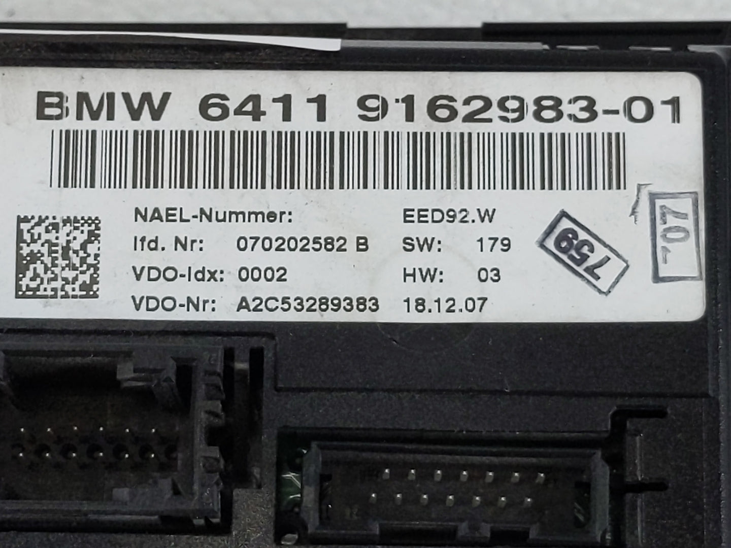 2007-2010 Bmw 328i Climate Control Module Temperature AC/Heater Replacement P/N:6411 91992983-0 Fits Fits 2007 2008 2009 201