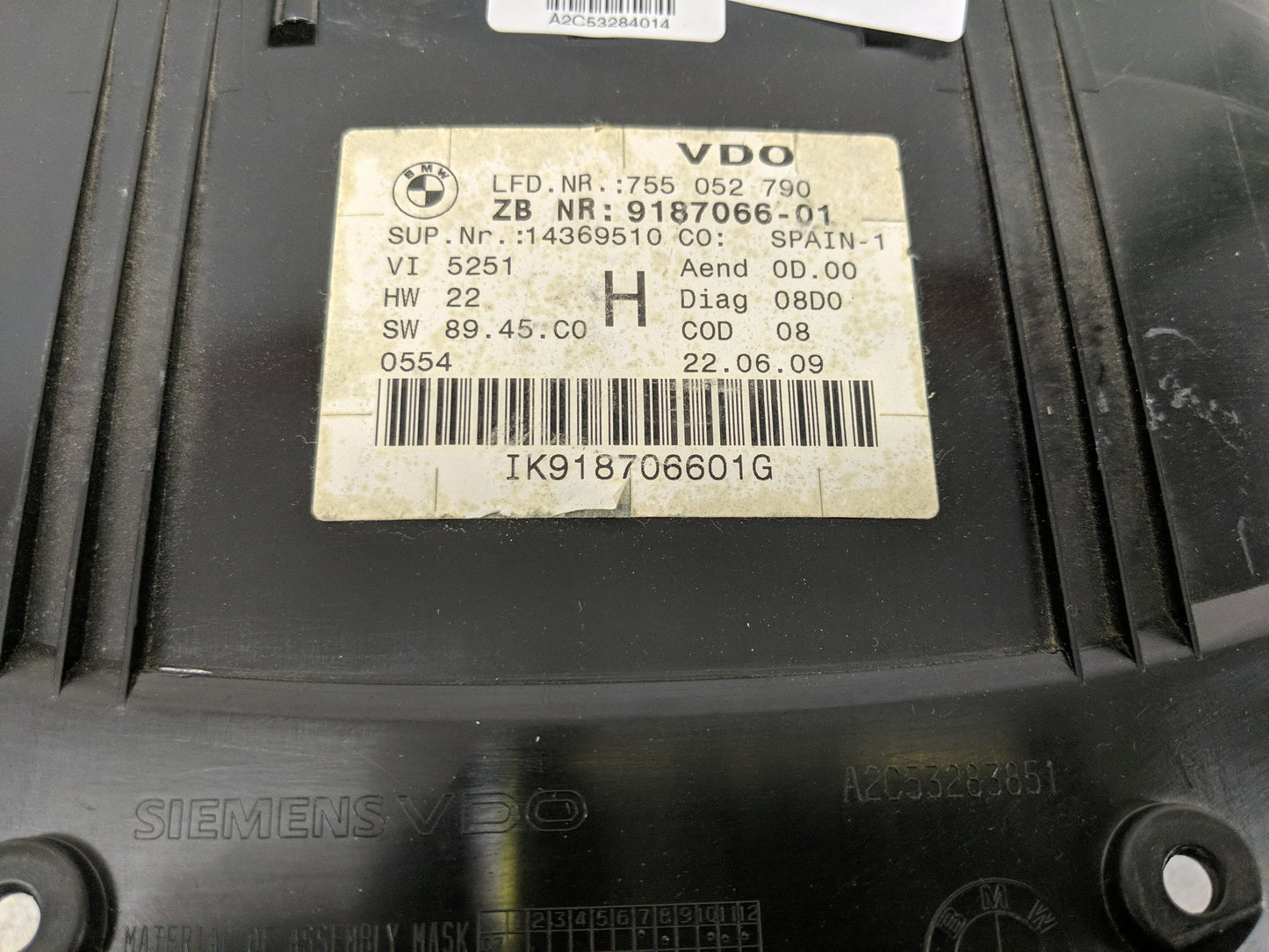 2007-2012 Bmw 328i Instrument Cluster Speedometer Gauges P/N:IK918706601G Fits Fits 2007 2008 2009 2010 2011 2012 OEM Used A