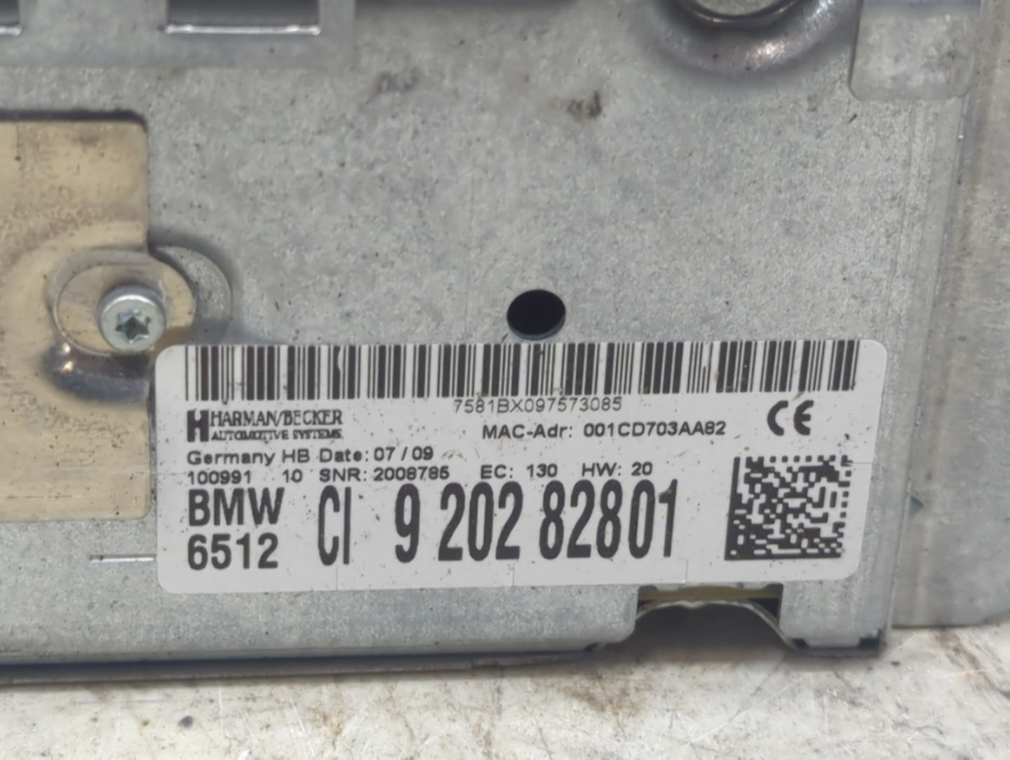2008-2009 Bmw 328i Radio AM FM Cd Player Receiver Replacement P/N:9 202 82801 Fits Fits 2008 2009 OEM Used Auto Parts - Oemu