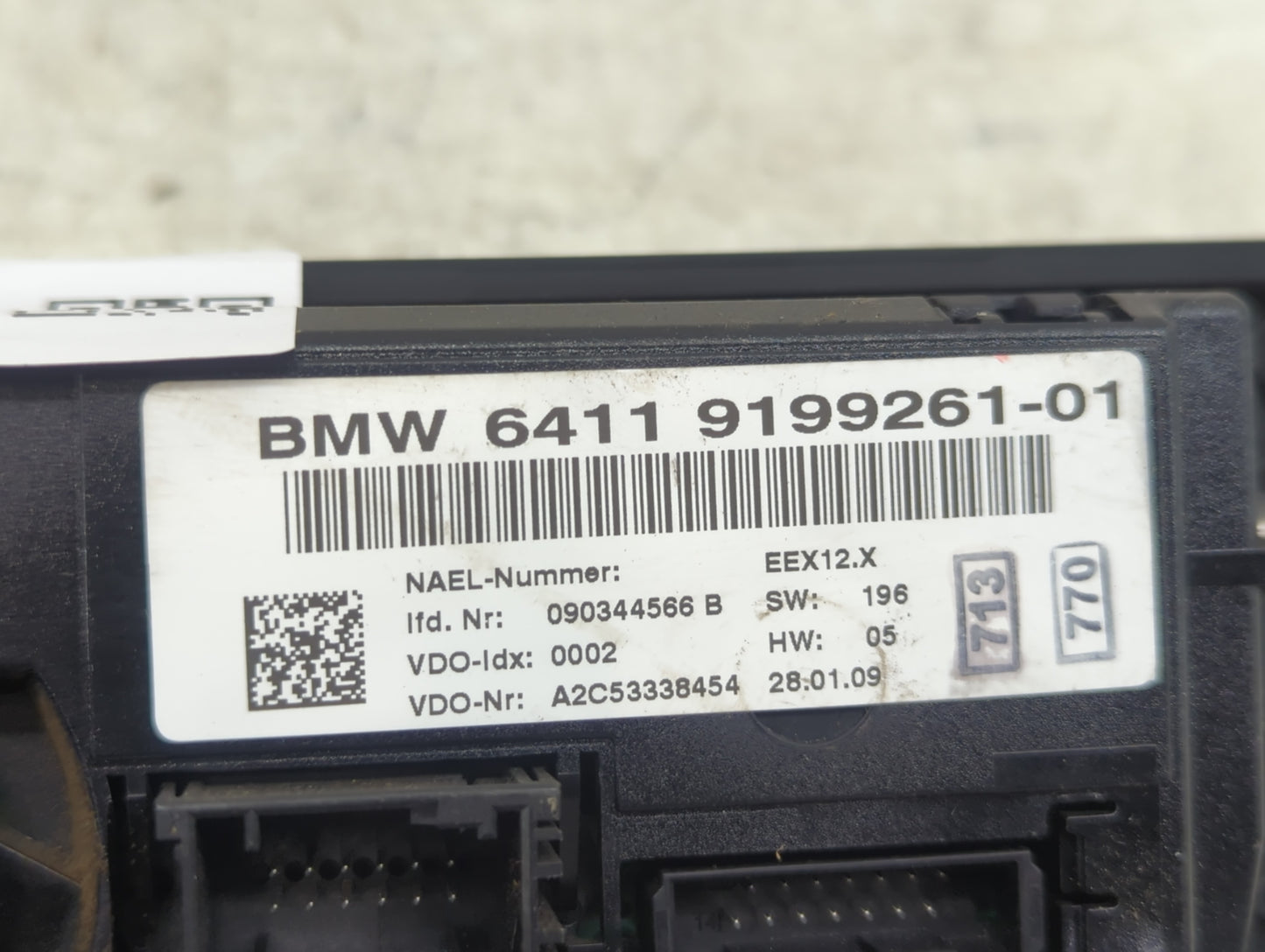 2007-2010 Bmw 328i Climate Control Module Temperature AC/Heater Replacement P/N:9199261-01 Fits Fits 2007 2008 2009 2010 OEM