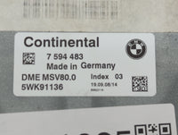 2007-2010 Bmw 328i PCM Engine Control Computer ECU ECM PCU OEM P/N:7 594 483 Fits Fits 2007 2008 2009 2010 OEM Used Auto Par