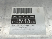 2009 Bmw 328i PCM Engine Control Computer ECU ECM PCU OEM P/N:89661-0E240 Fits OEM Used Auto Parts - Oemusedautoparts1.com