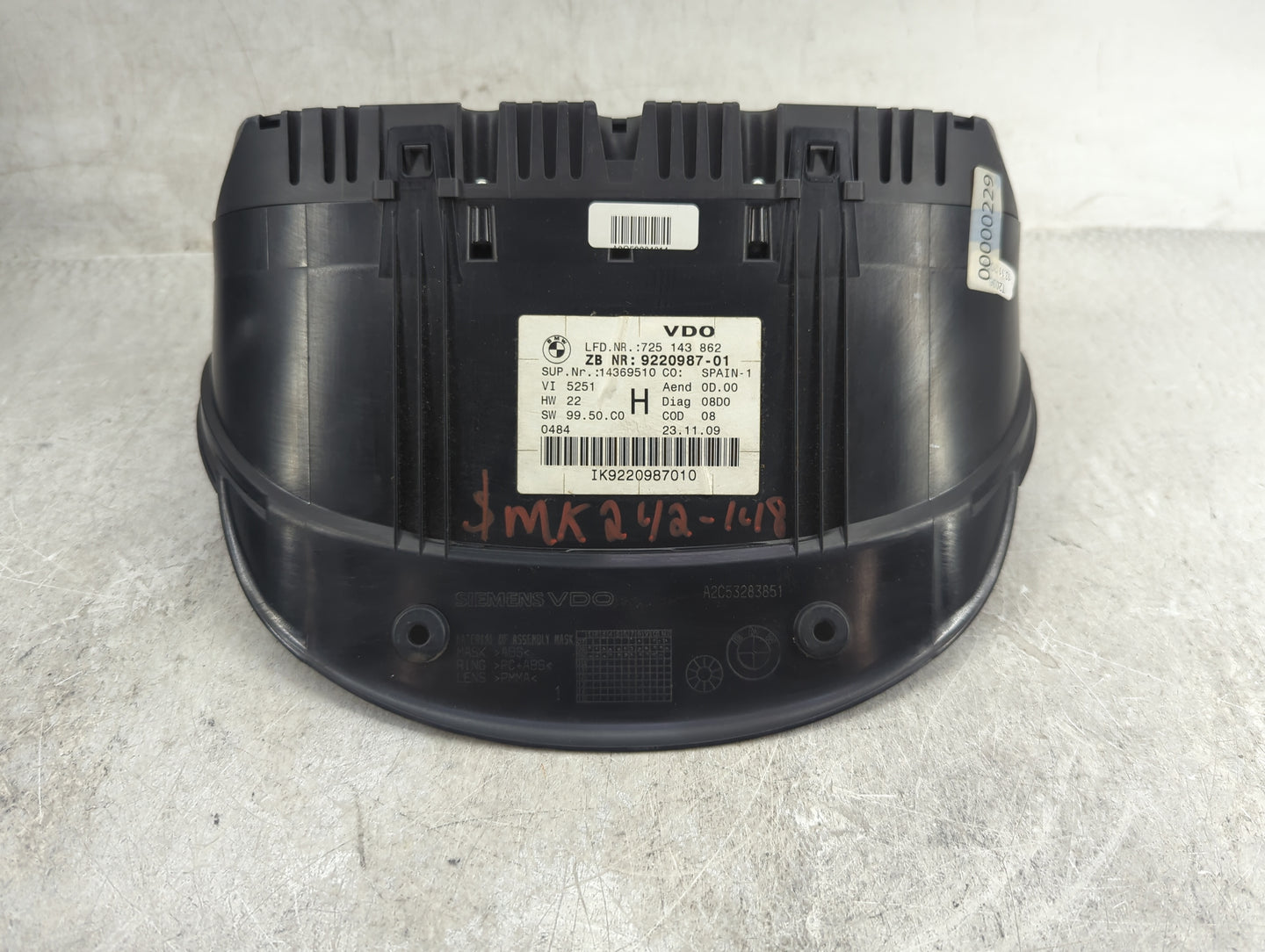 2009-2012 Bmw 335 Instrument Cluster Speedometer Gauges P/N:9187084-01 A2C53321864 Miles: Fits Fits 2009 2010 2011 2012 OEM 