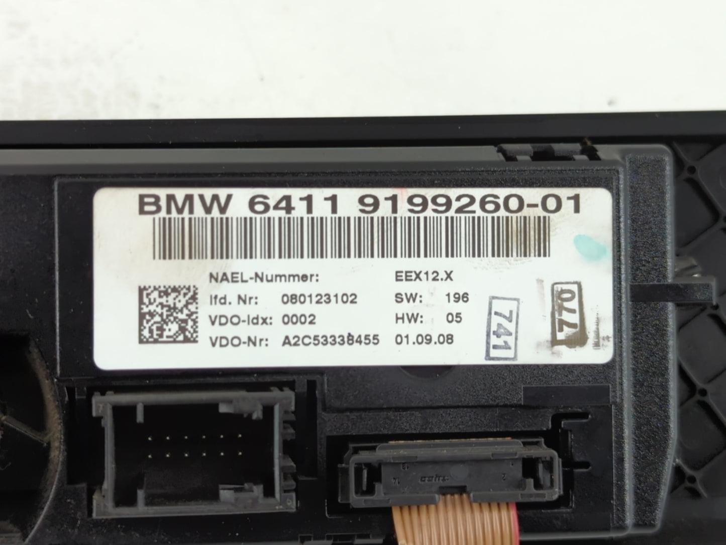 2007-2009 Bmw 335i Climate Control Module Temperature AC/Heater Replacement P/N:6411 9199260-01 Fits Fits 2007 2008 2009 OEM