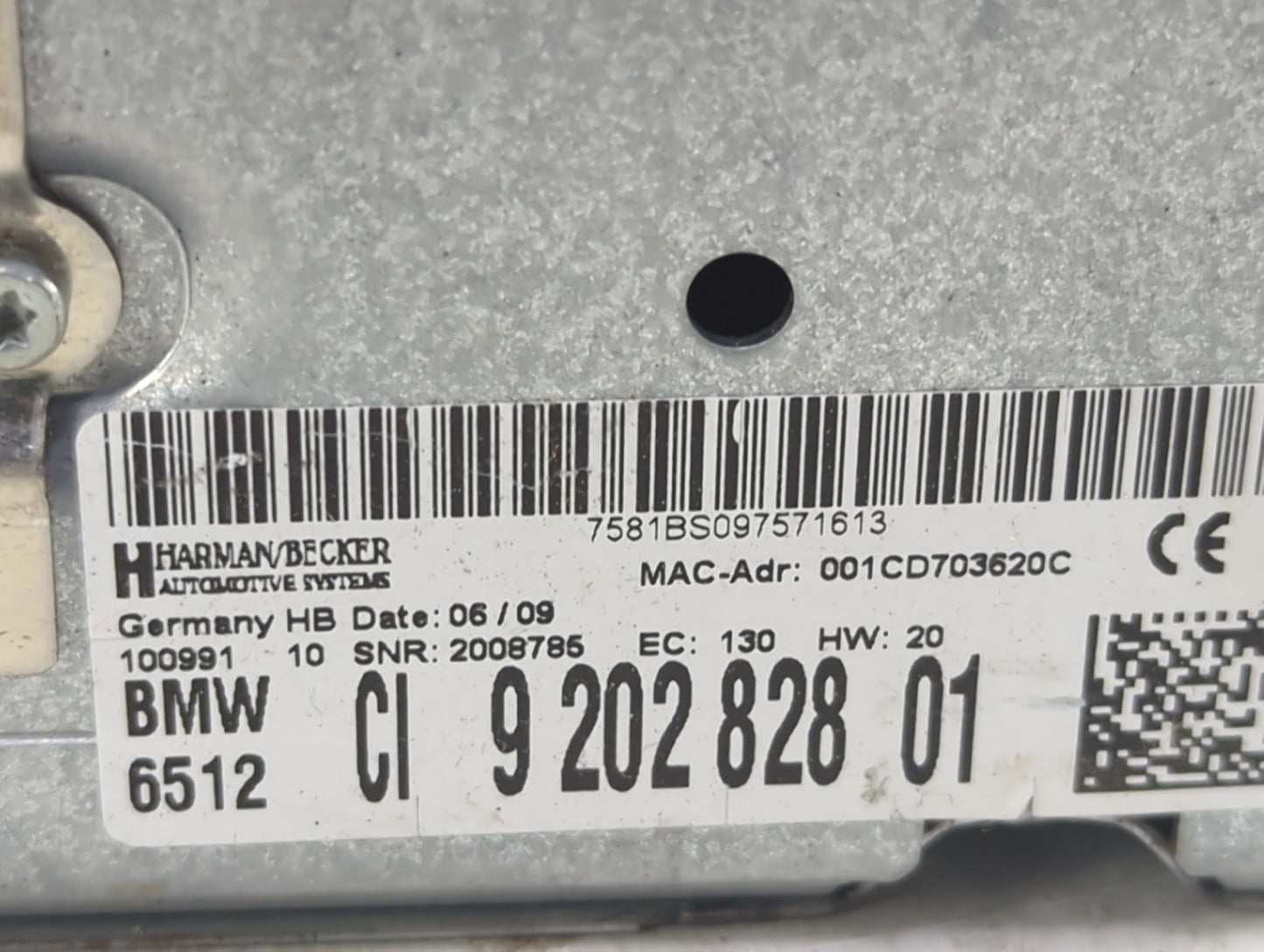 2008-2009 Bmw 335i Radio AM FM Cd Player Receiver Replacement P/N:9202828 920282801 Fits Fits 2008 2009 OEM Used Auto Parts 