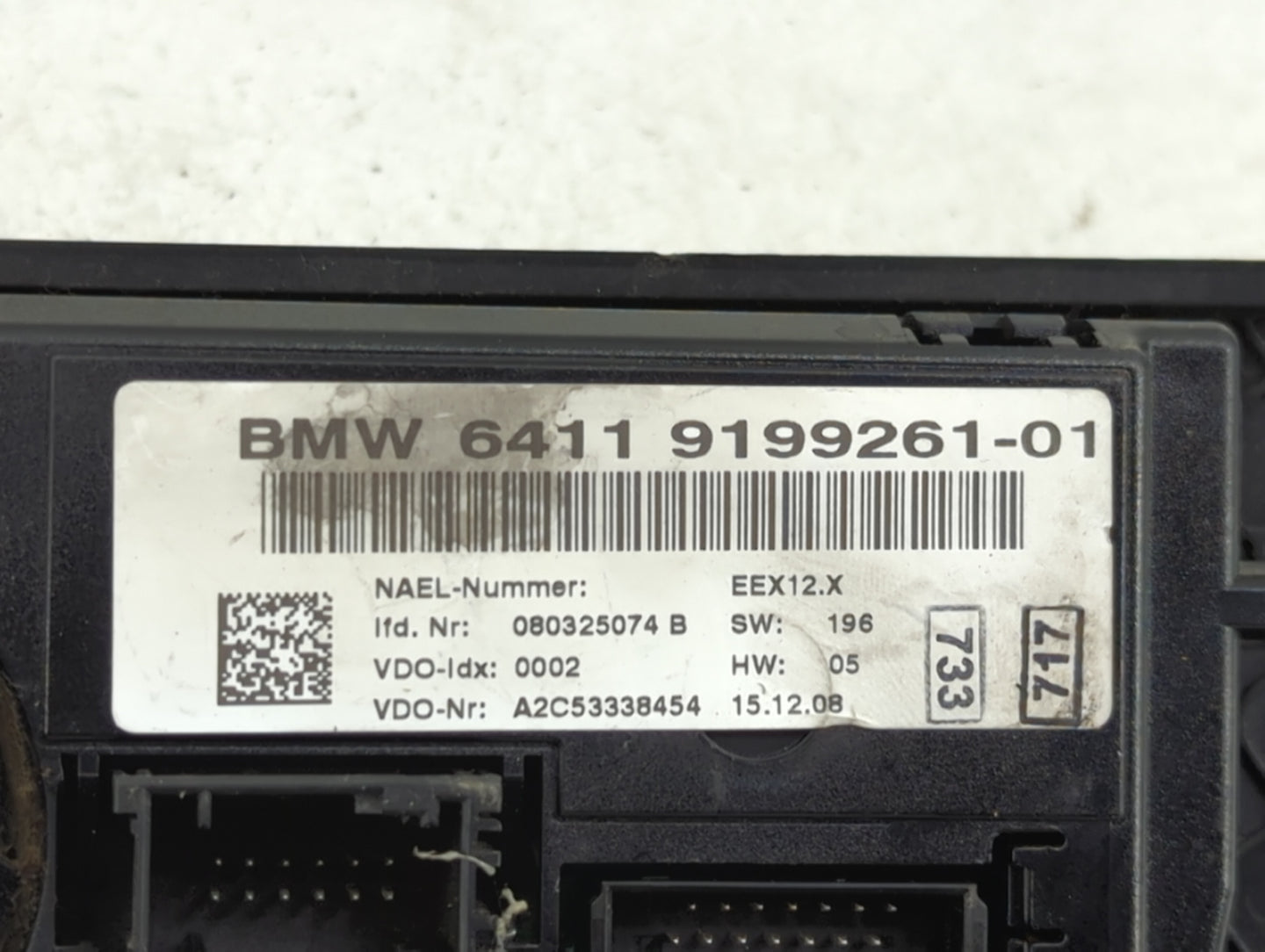 2007-2010 Bmw 335i Climate Control Module Temperature AC/Heater Replacement P/N:9199261-01 Fits Fits 2007 2008 2009 2010 OEM