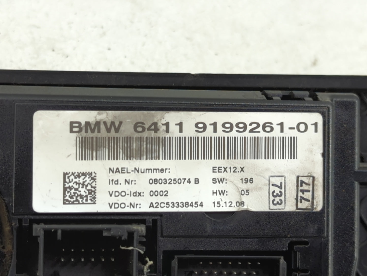2007-2010 Bmw 335i Climate Control Module Temperature AC/Heater Replacement P/N:9199261-01 Fits Fits 2007 2008 2009 2010 OEM